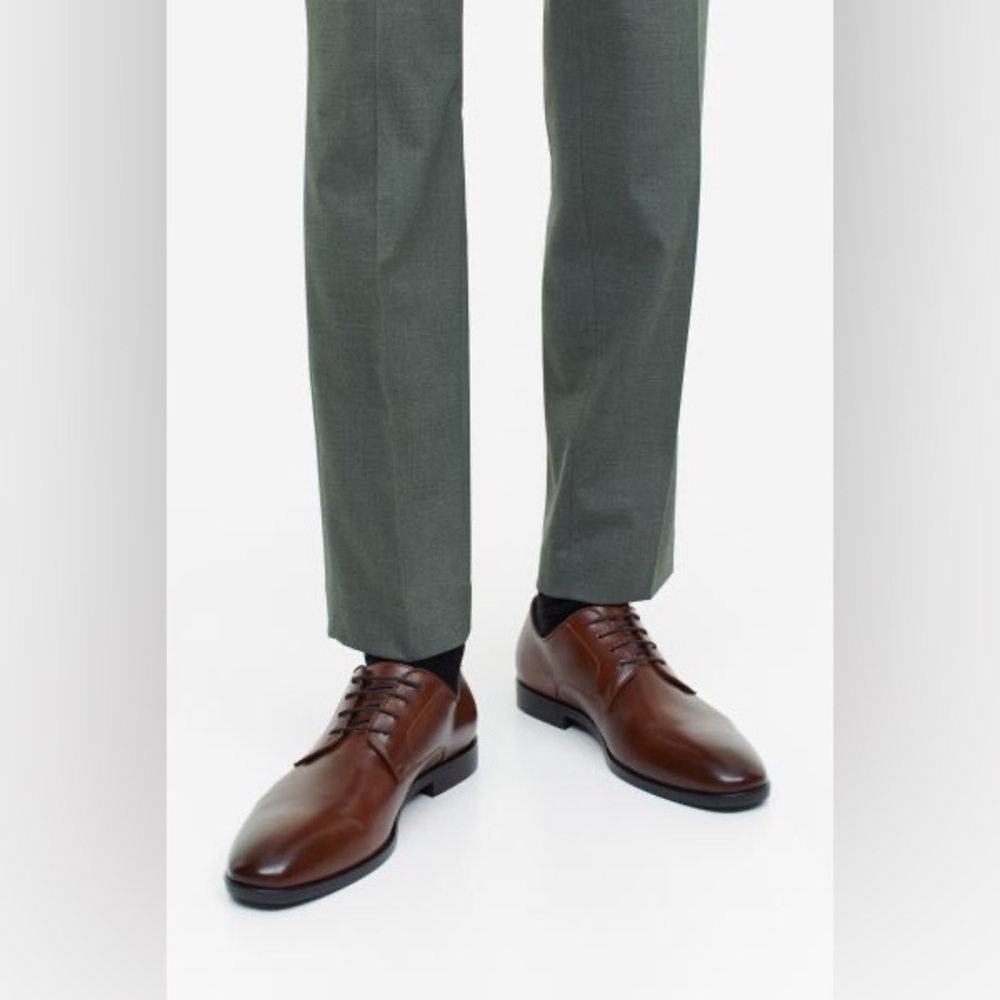 S2) H&M - Dark brown, Men’s Dress Shoes, Derby Style - Size 9